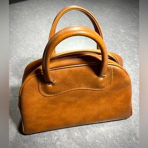 Vintage leather handbag caramel
